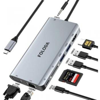 Hub USB‑C UltraPort 8‑in‑1 60W Power Delivery