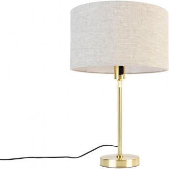 35 cm Gold Table Lamp with Adjustable Light Grey Shade