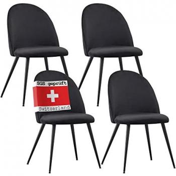 Albatros International Esszimmerstuhl CAPO 4er Set, Schwarz