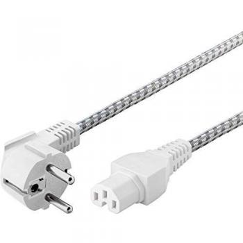 Câble C15 textile 2m blanc pour appareils électriques