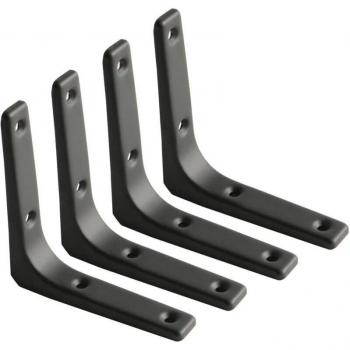 Matte Black Metal Shelf Bracket Kit (4 pcs) by Cyslmuk – 100 × 100 mm