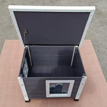 Casa de exterior para felinos XL 68.5x54x51.5 cm color gris y blanco