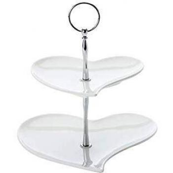 Two-Tier Heartcake Stand, Porcelain, White – Maxwell & Williams