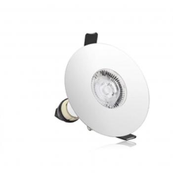 Evofire GU10 Downlight – Round, Polished Chrome, 70‑100 mm, IP65, Fire‑Rated