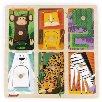 Puzzle Encajable con Texturas Animales del Zoo