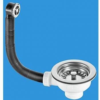 Spring-Loaded 1.5 Basket Strainer with Chrome Grid