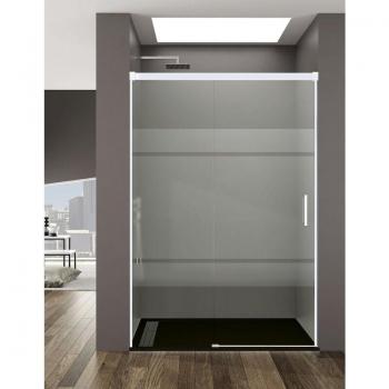 Paroi de Douche Aluminium Blanc 1+1
