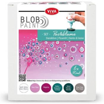 Viva Decor Blob Paint Set Pustebloem, 6 x 90 ml
