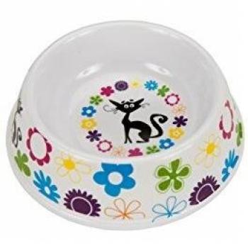 Comedero de Melamina Beige Antideslizante para Gatos y Perros Pequeños