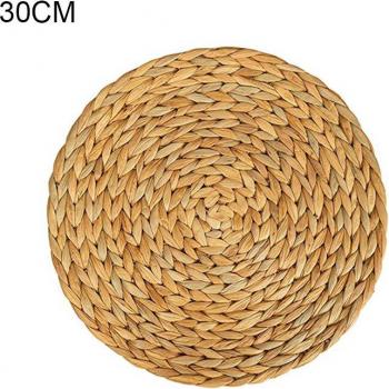 Mantel Individual Redondo de Calabaza, Tejido Natural de Ratán, 38cm, Perfecto para Decoración de Mesa