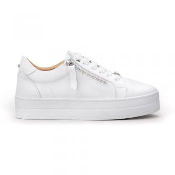 Abbiy Casual White Leather Sneakers for Women