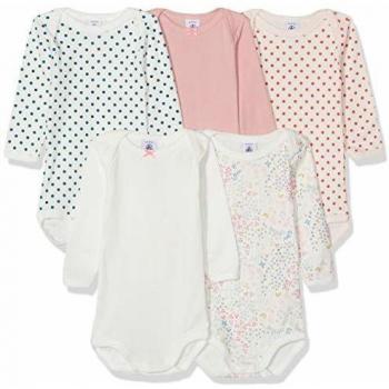 Petit Bateau Body para Bebés Ml_4994900 Shaping, Multicolor (Variante 1 00), 62 (Talla del Fabricante: 3M/60centímetros) (Pack de 5)