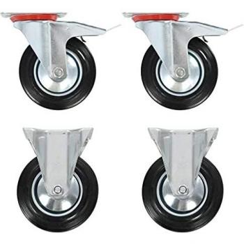 Vidaxl Furniture Casters, Diameter 160 mm, Quantity 4