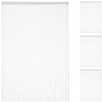 Cortinas de Hilos, 4 Piezas, Cortables, Con Pasador, Para Puertas y Ventanas, 145 x 245 cm, Blanco