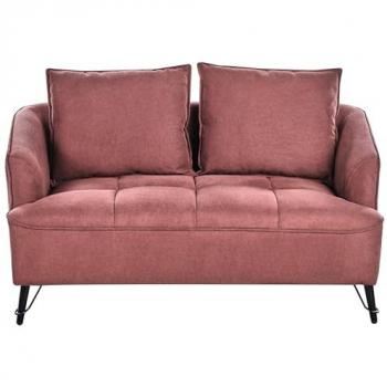 HOBRO Canapé 2 Places en Tissu Rouge