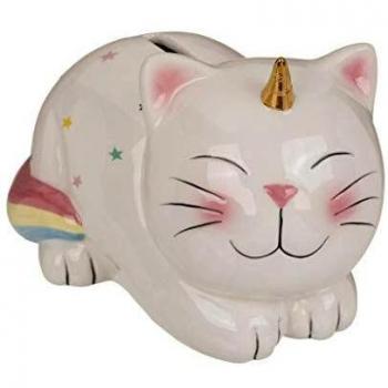 Licorne-Chat Encrée – Tirelire Céramique pour Enfants (12x11x16 cm)