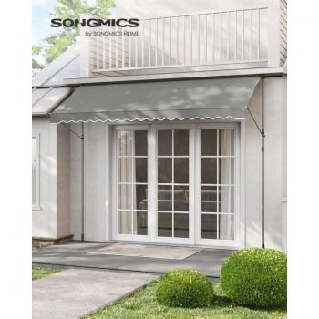 Handbetriebene Klappmarkise (Grau) 350 Wcm – für Balkon und Terrasse