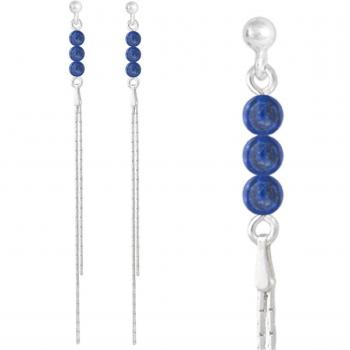 Elegant Silver Earrings with Lapis Lazuli
