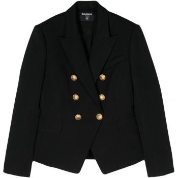 Wool Blazer for Women by Balmain, Color: Black, Size M