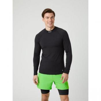 Björn Borg Men's Black Mock Neck Long Sleeve T-Shirt
