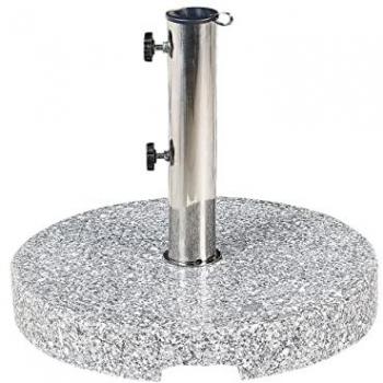 Base pour parasol moderne, granit gris 45 cm – Ceggia – Haute résistance UV