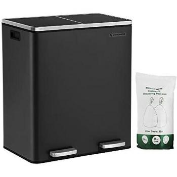 Pattumiera per Riciclaggio a Doppio Secchio, Nero