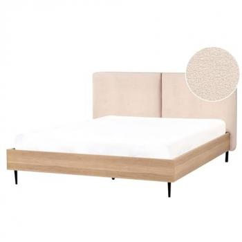 Letto Matrimoniale Rete Bouclé Beige 160x200 Limanton