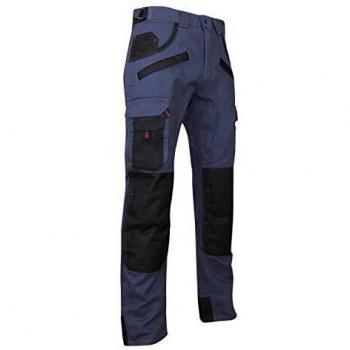Pantalon LMA Briquet 1559 T46 Bleu-Noir à Poches Genoux
