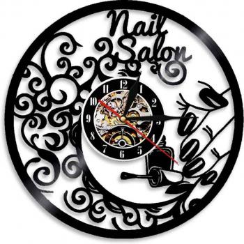 Vinyl Record Wall Clock for Nail Technicians