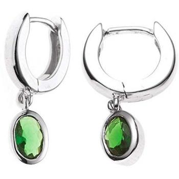 JOBO Creolen 925 Sterling Silber rhodiniert 2 Zirkonia Ohrringe