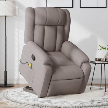 VidaXL Massagesessel mit Aufstehhilfe Taupe Stoff