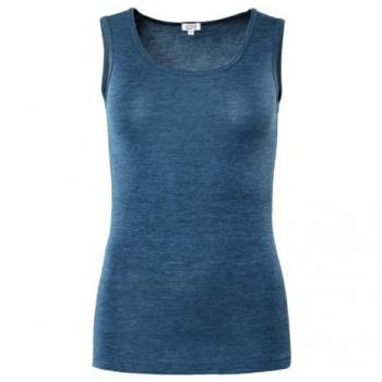 LIVING CRAFTS Eco‑Unterhemd Frauenblau – 55 % organische Wolle, 45 % biologische Baumwolle
