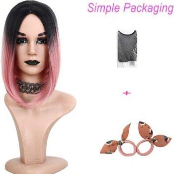 Short Ombre Black Gray Cosplay Wig