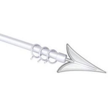 Scorritenda In Acciaio Etruria Silver Lancia Finiruta Argento 122-213 Cm 1pz