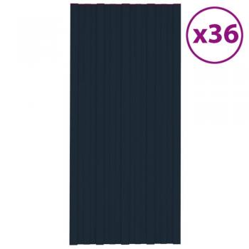 36 pcs Roof Panels Galvanised Steel Anthracite 100x45 cm vidaXL