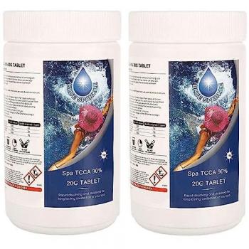 Blue Sparkle 2 Kg Slow Release Chlorine Tablets for Hot Tubs, Spas, and Swimming Pools (100 x 20g)