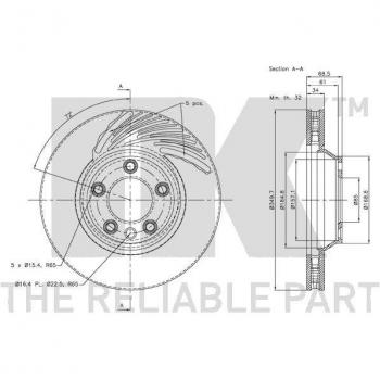 Disque de frein NK 3147103 Volkswagen Touareg I