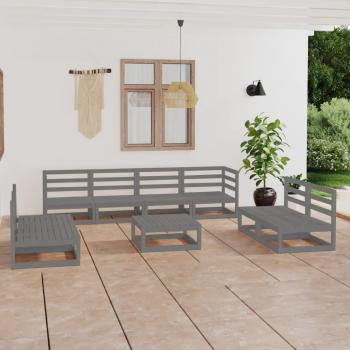 Urban Zen Grey Pinewood 9‑Piece Lounge Collection