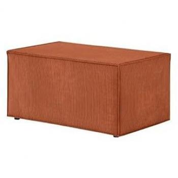 Pouf en Velours Côtelé Terracotta