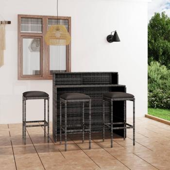 VidaXL Set Bar da Giardino 4 pz Grigio
