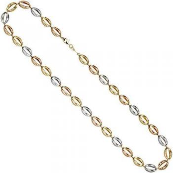 Halskette 585 Gold Damen Tricolor 45 cm