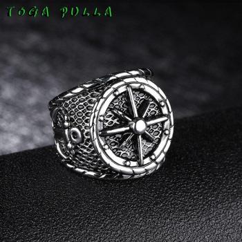 Anillo de Estilo Punk con Brújula para Hombre