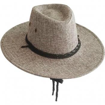Sombrero Estilo Cowboy de Lino para Hombres, Perfecto para Días Soleados al Aire Libre