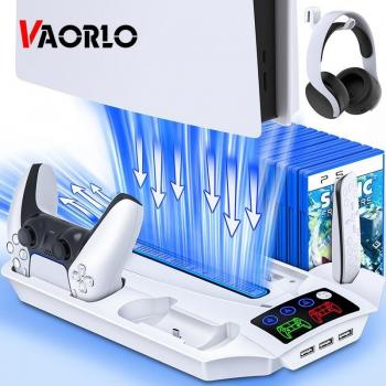 VAORLO PS5 Vertical Fan Dock & Dual Controller Charger