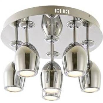 Lampada a Soffitto Merlot in Metallo e Vetro Cromo