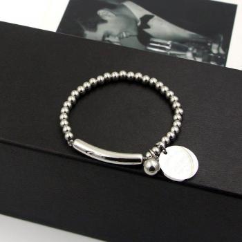 Bracelet Charme Étiquette Circulaire pour Femmes