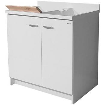 Mobile Lavatoio con 2 Ante e 2 Vasche 80x60x85cm Marella Bianco