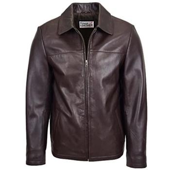 Real Leather James Black XL Men’s Jacket – Small, Brown