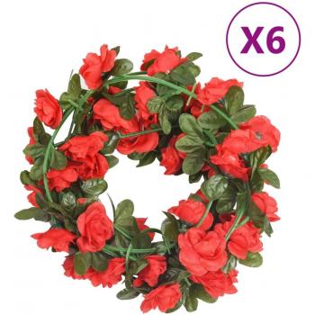 Fleurs de Noël en guirlande, 6 pièces, rouge, 240 cm – Vidaxl