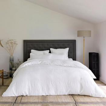 Housse de couette Lina en lin lavé blanc 200 x 200 cm